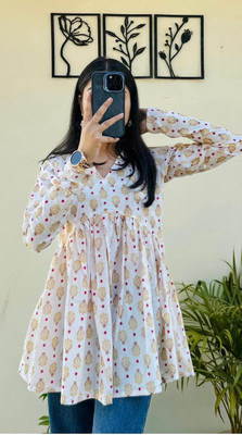 JADHAM Casual Printed Women White Top