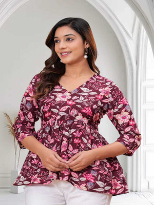 Labhanshi Creation Casual Floral Print Women Multicolor Top