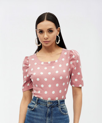 HARPA Casual Printed Women Pink Top