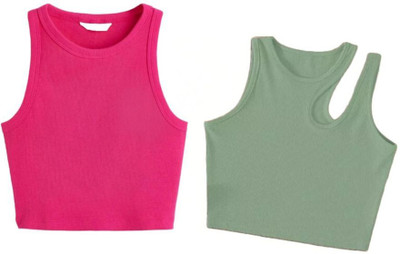 HouseOfCommon Casual Self Design Women Light Green Top