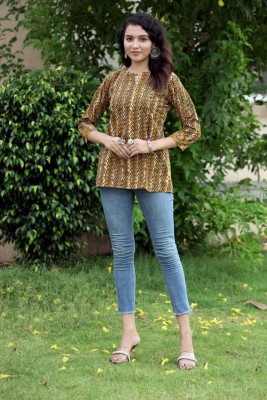 Shree Vijay Textiles And Casual Printed Women Multicolor Top