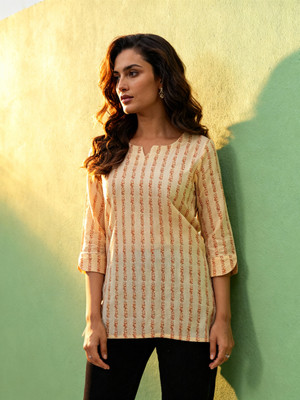 Divine Tatva Casual Printed, Floral Print, Ethnic Motifs Women Multicolor Top
