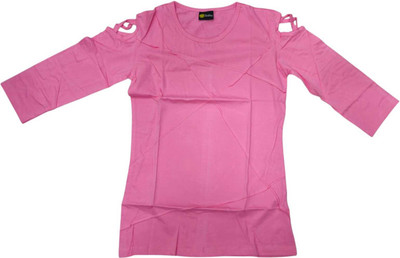 xyzz Casual Solid Women Pink Top