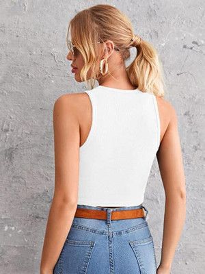 HouseOfCommon Casual Solid Women Black, White Top