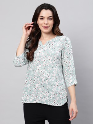 FLAMBOYANT Casual Printed Women Green Top