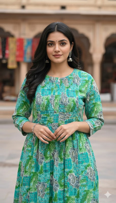 Krdha Casual Printed Women Light Green Top