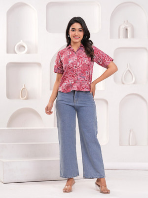 Labhanshi Creation Casual Printed Women Red Top