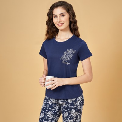 Dreamz by Pantaloons Casual Printed Women Dark Blue Top