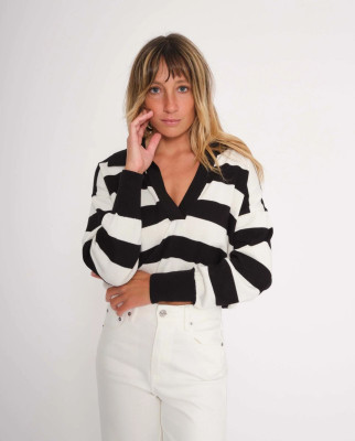 HouseOfCommon Casual Color Block Women Multicolor Top