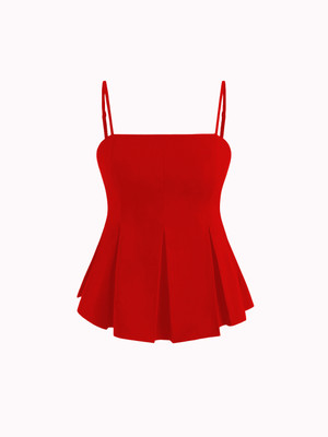 Ramayat Designs Party Solid Women Red Top
