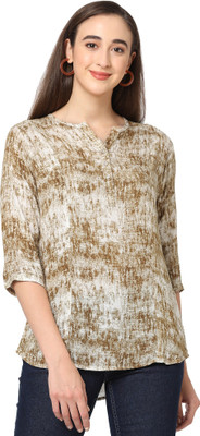 GO.4.IT Casual Printed Women Green, White Top