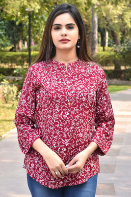 METRONAUT Casual Floral Print Women Red Top
