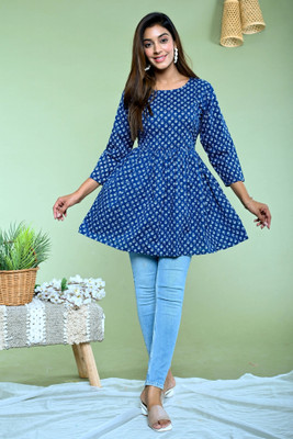 Rajools Casual Printed Women Blue Top