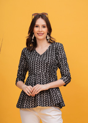 maapa Casual Solid Women Black Top