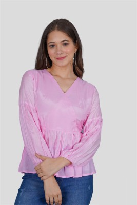 Sugarchic Casual Solid Women Pink Top