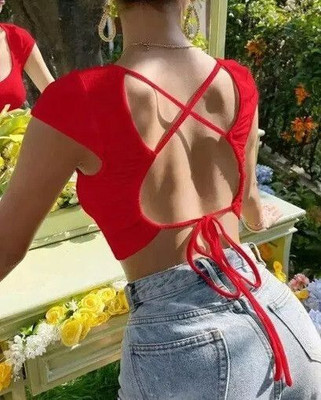 Sovi fashion Casual Solid Women Red Top