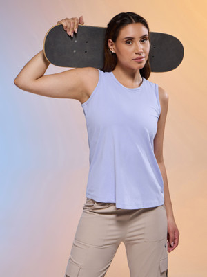 Technosport Casual Solid Women Purple Top