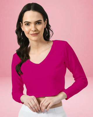 Maheshvi Casual Solid Women Pink Top