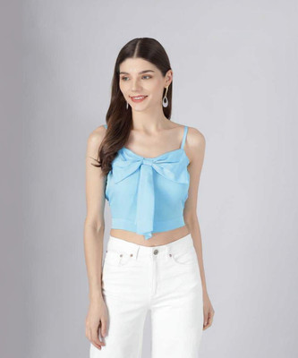 TANDUL Casual Solid Women Blue Top