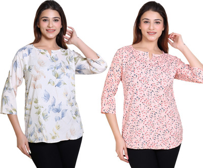 Ogarti Casual Printed Women Orange Top