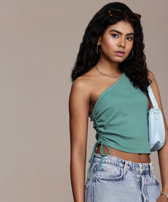Roadster Casual Solid Women Green Top