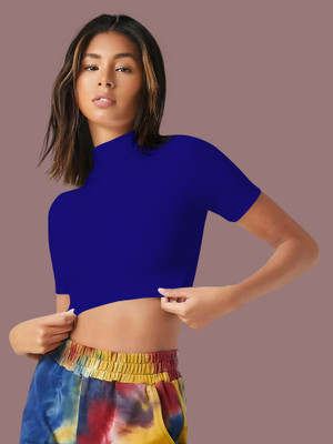Dream Beauty Fashion Casual Solid Women Blue Top