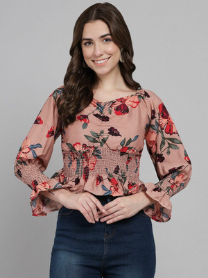 RIHANI FAB Casual Floral Print Women Pink Top