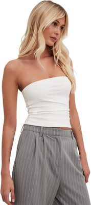 SIGHTBOMB Party Solid Women White Top
