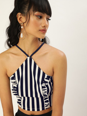 VENI VIDI VICI Casual Striped Women Blue Top