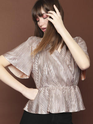 VERO MODA Casual Self Design Women Gold Top