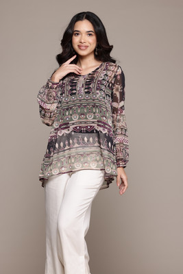 aarke Ritu Kumar Casual Printed Women Black Top