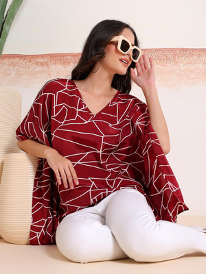 KOTTY Casual Floral Print Women Red Top