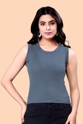 fashionx Formal Solid Women Grey Top