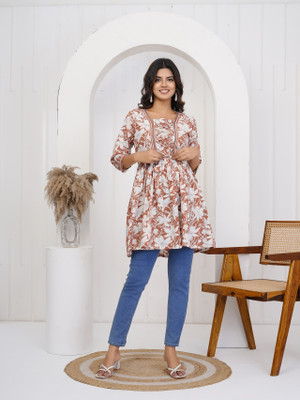 GAYTRI ENTERPRISE Party Printed Women Brown Top