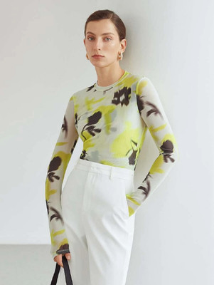 METRONAUT Casual Printed Women Light Green Top