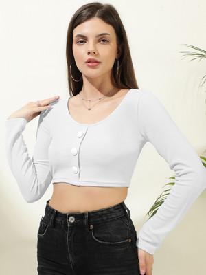 KOTTY Casual Solid Women White Top