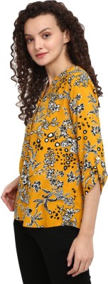 V-MART Casual Printed Women Yellow Top