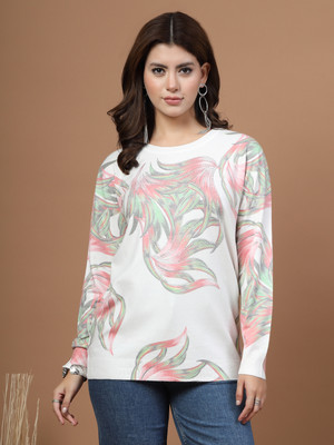 Mafadeny Casual Printed Women Pink, White Top