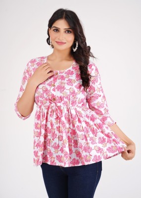 Shakti enterpries Casual Printed Women Pink Top