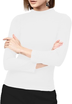 THE BLAZZE Casual Solid Women White Top