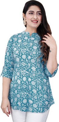 KALPHEM Party Printed Women Light Blue, White Top