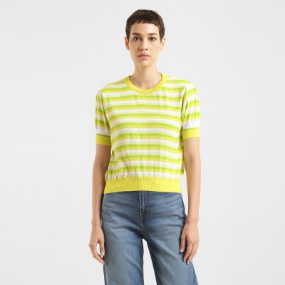 LEVI'S Casual Striped Women Yellow Top