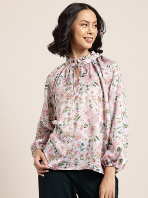 HERE&NOW Casual Printed Women White Top