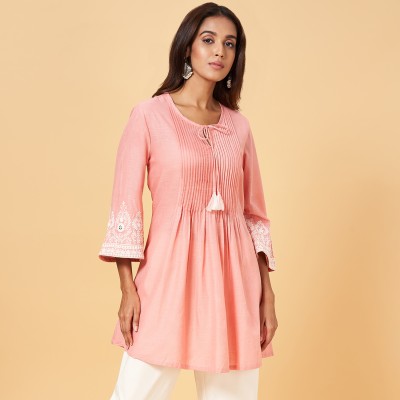 Rangmanch by Pantaloons Casual Embroidered Women Pink Top