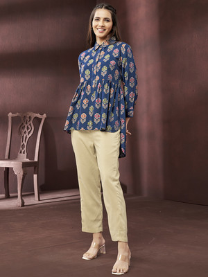 HouseOfCommon Casual Floral Print Women Multicolor Top