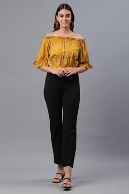 Raffaella Party Printed Women Yellow Top