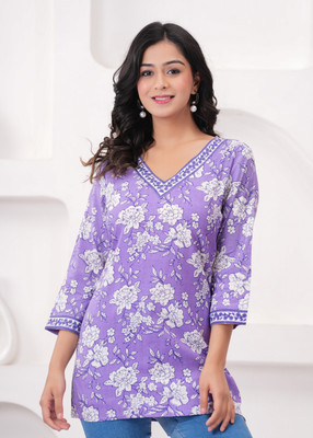 NG NIROMIKA Casual Printed Women Purple Top