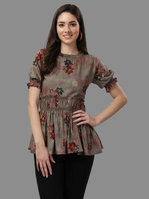 GUFRINA Casual Printed Women Brown Top
