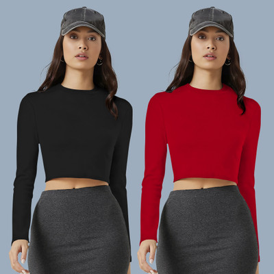 Maheshvi Casual Solid Women Red Top