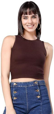 Smileai Fashion Casual Solid Women Brown Top